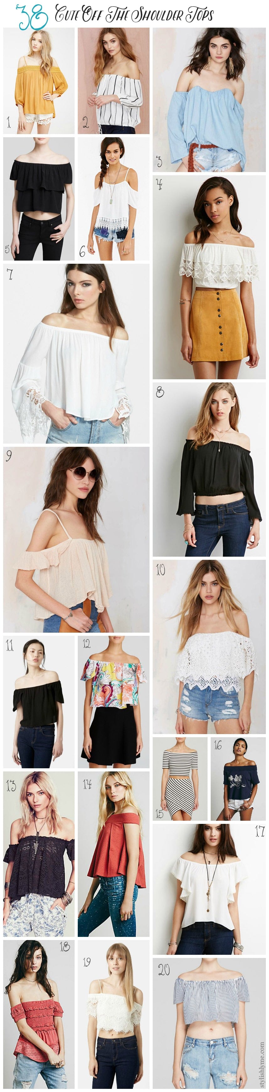 38 Cute Off The Shoulder Tops for Spring & Summer