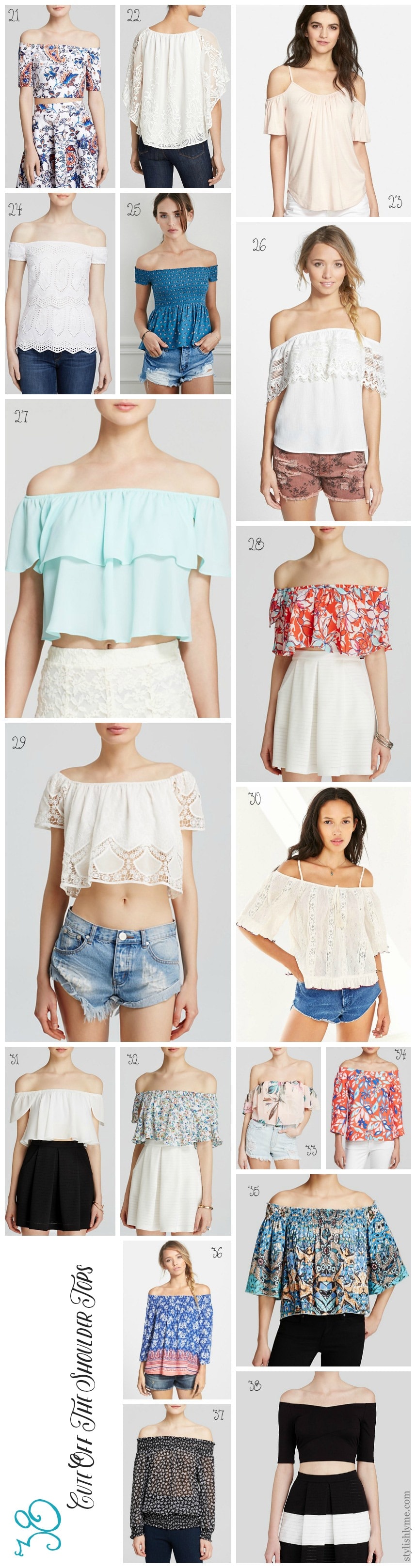 38 Cute off the Shoulder Tops for Spring and Summer - Click to view all 38 tops!