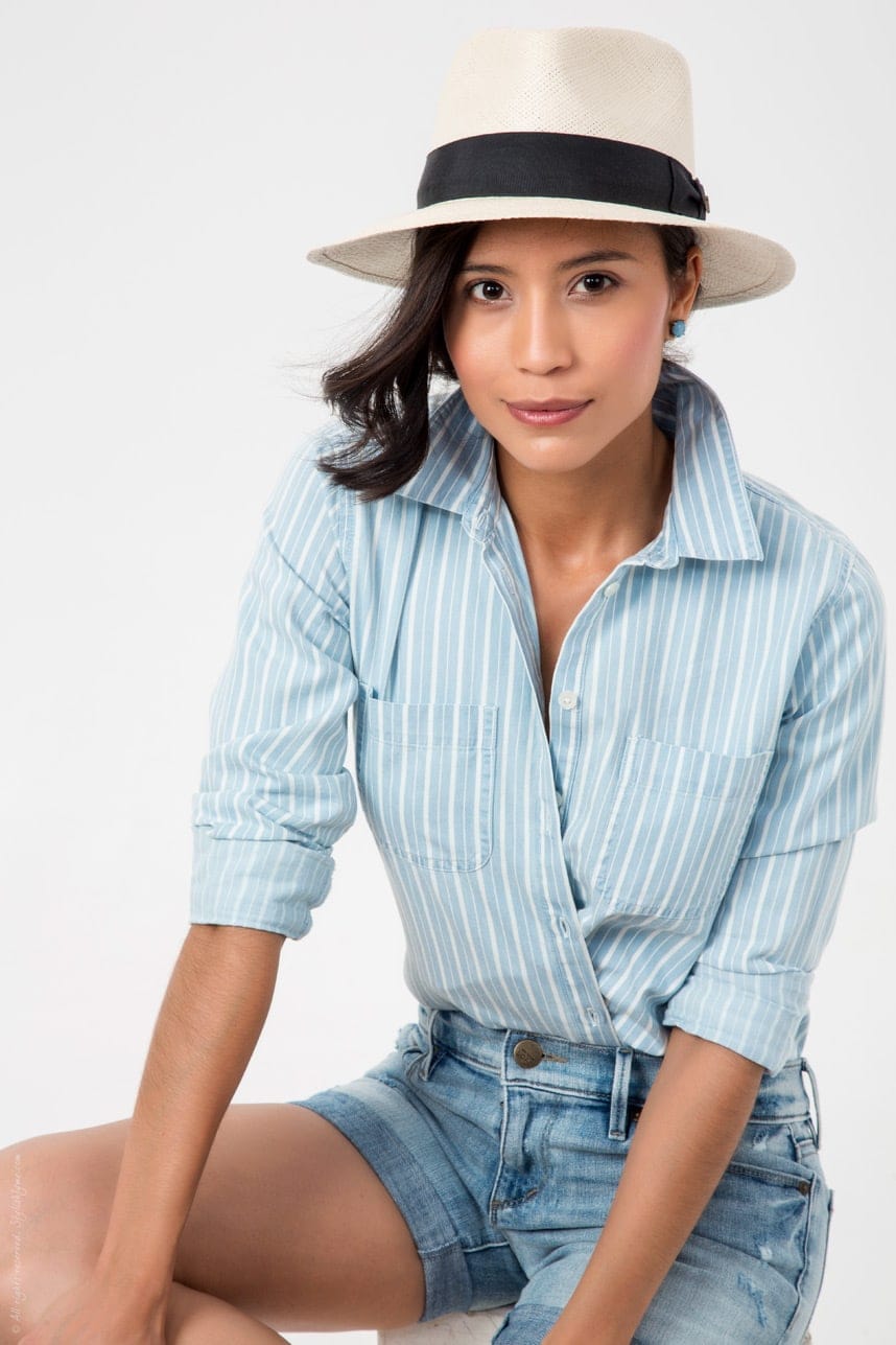 How to style a panama hat this summer. A Stylish Summer Outfit - check out stylishlyme.com for more outfit inspiration and style tips