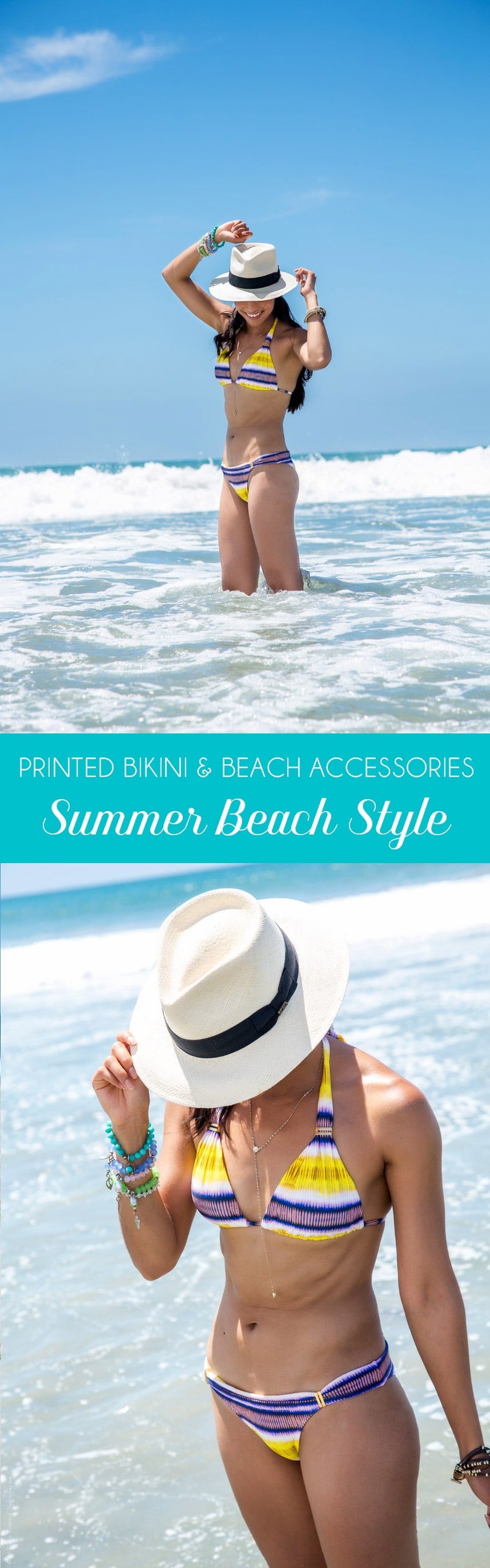 A Pretty Printed Summer Bikini & Beach Accessories - California Style
