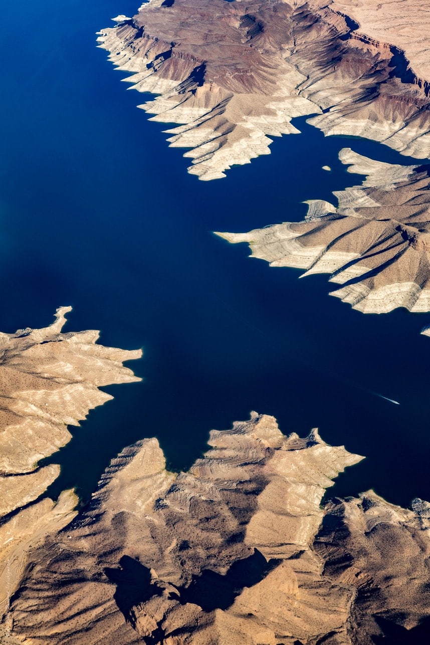 lake mead from above - Visit Stylishlyme.com to view amazing birds eye view photos of the Grand Canyon West Rim