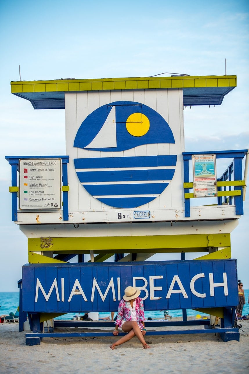 Miami Beach lifeguard tower- Visit stylishlyme.com to see more pictures and read about stylish beach attire
