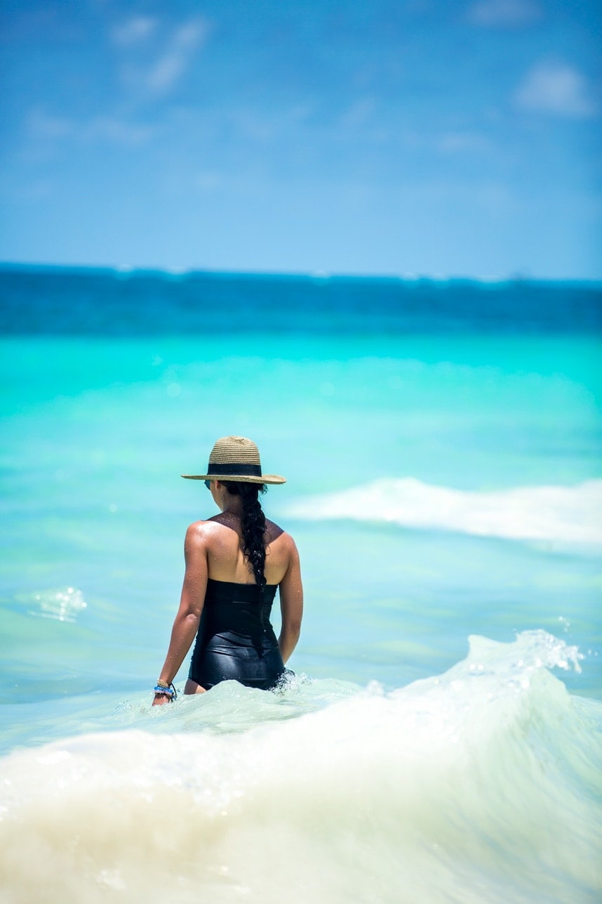 Tulum beach in Tulum National Park- visit stylishylme.com to view more photos from tulum ruins beach