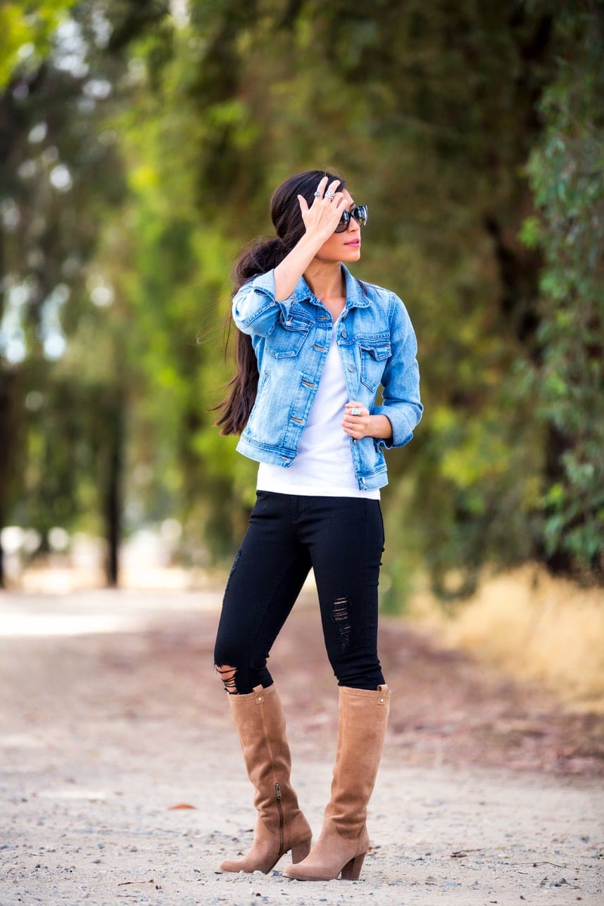 knee high boots styles - Love these outfit ideas and style tips on how to wear knee high boots