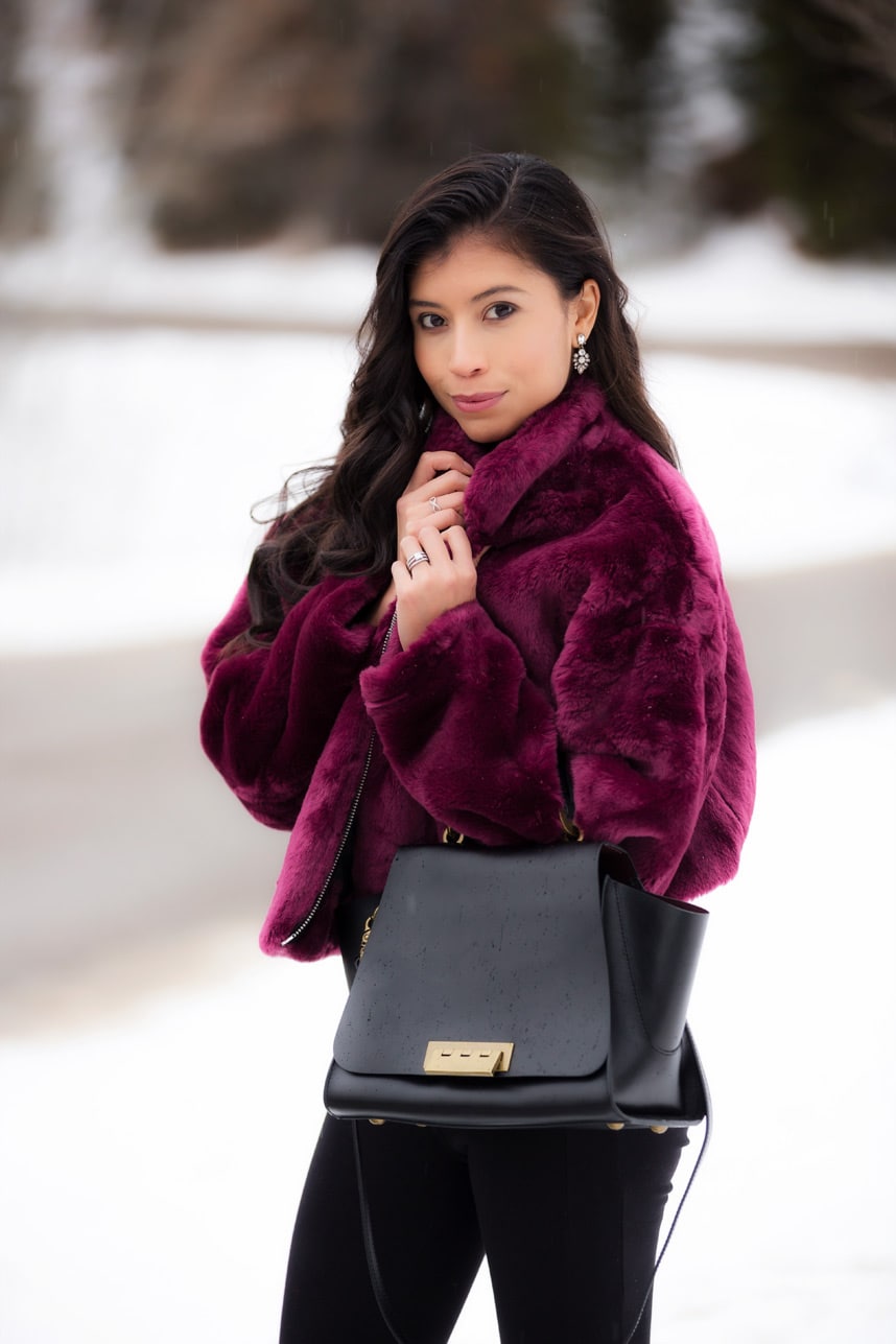 faux fur jacket outfit - A Cute & Chic Fur Coat Outfit for Winter (Why You Need a Fur Bomber!)