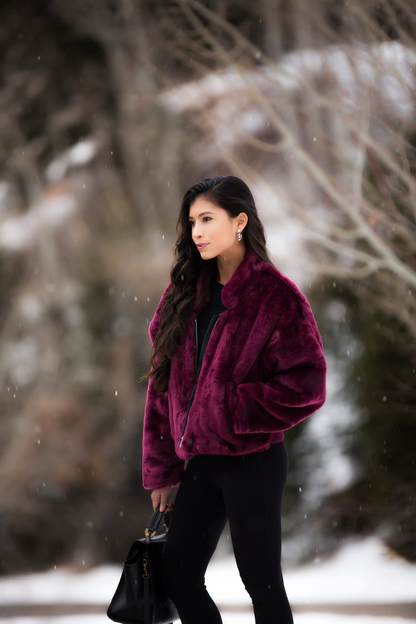 how to wear a fur coat - A Cute & Chic Fur Coat Outfit for Winter (Why You Need a Fur Bomber!)