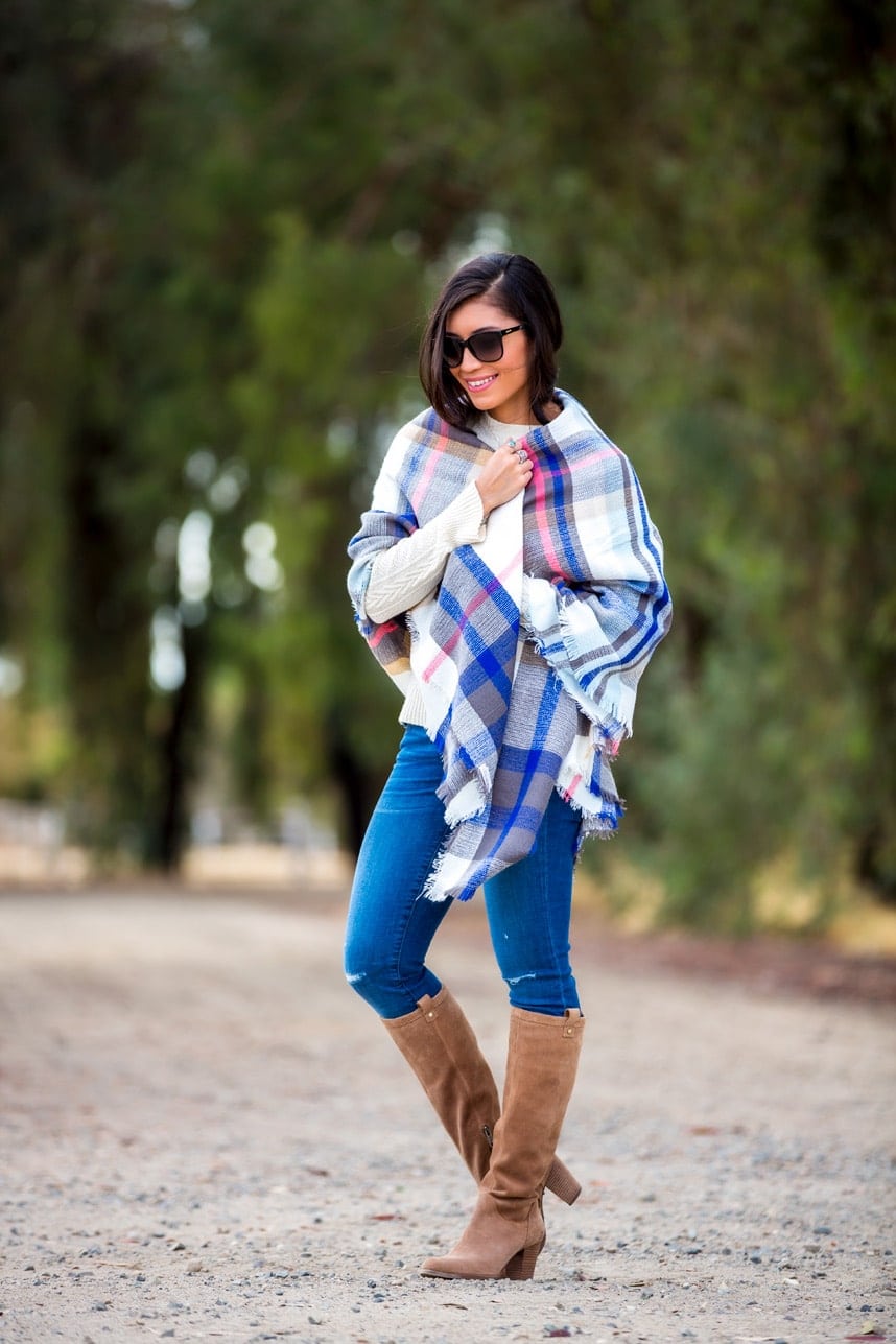 plaid scarf outfit 